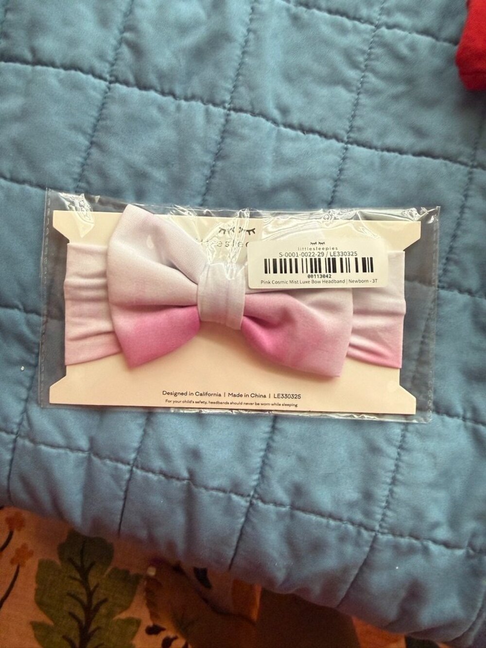 Little Sleepies Pink Cosmic Mist Luxe Bow NWT